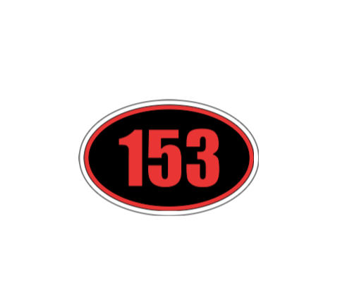 Fire badge number euro vinyl sticker